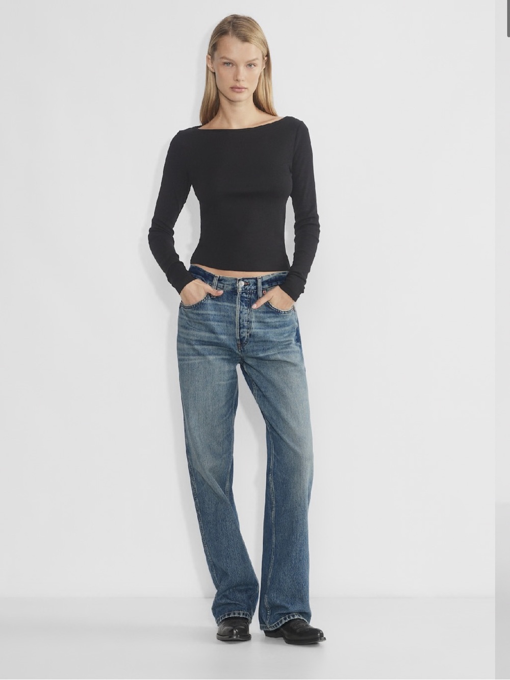 Re/Done Relaxed Long Jean - mid-rise, wide-leg